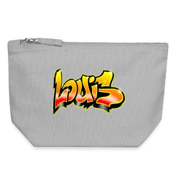 Louis Graffiti Yellow Red - Canvas Zip Pouch 18 x 19 cm - sports grey - Front