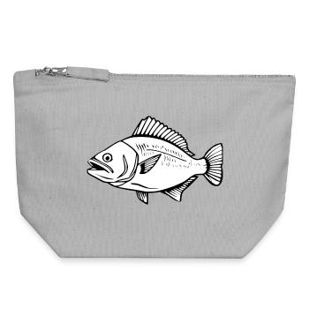 Fish Angler T-shirt Gift Angler - Canvas Zip Pouch 18 x 19 cm - sports grey - Front
