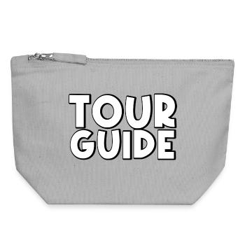 tour guide - Canvas Reißverschluss-Täschchen (18 x 19 cm) - Grau meliert - Vorne