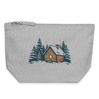 Winter Forest Hut - Canvas Zip Pouch 18 x 19 cm - sports grey - Front