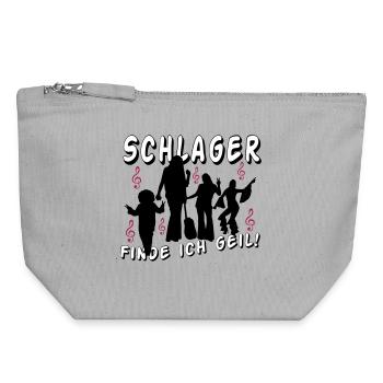 Schlager Liebe Shirt: Finde Ich Geil - Canvas Reißverschluss-Täschchen (18 x 19 cm) - Grau meliert - Vorne