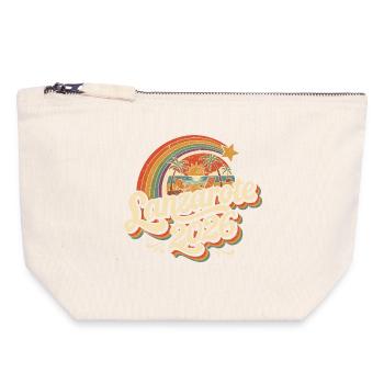 Lanzarote 2026 Strand Retro - Canvas Reißverschluss-Täschchen (18 x 19 cm) - Naturweiß - Vorne