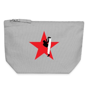 Capoeira - Combat - Danse - Pochette zippée en toile 18 x 19 cm - gris chiné - Devant