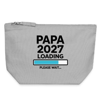 Daddy-to-be 2027 Loading - Canvas Zip Pouch 18 x 19 cm - sports grey - Front
