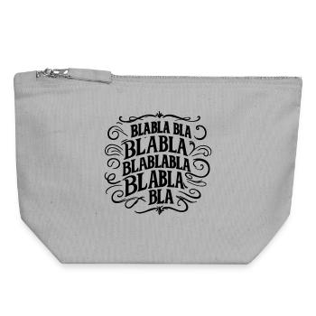 Blabla Bla - Avis et commentaires internet réseaux - Pochette zippée en toile 18 x 19 cm - gris chiné - Devant