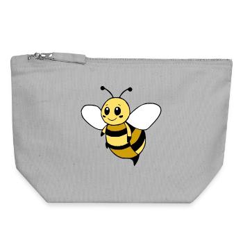 Cute Bee T-Shirt Funny Design Beekeeper - Canvas Zip Pouch 18 x 19 cm - sports grey - Front