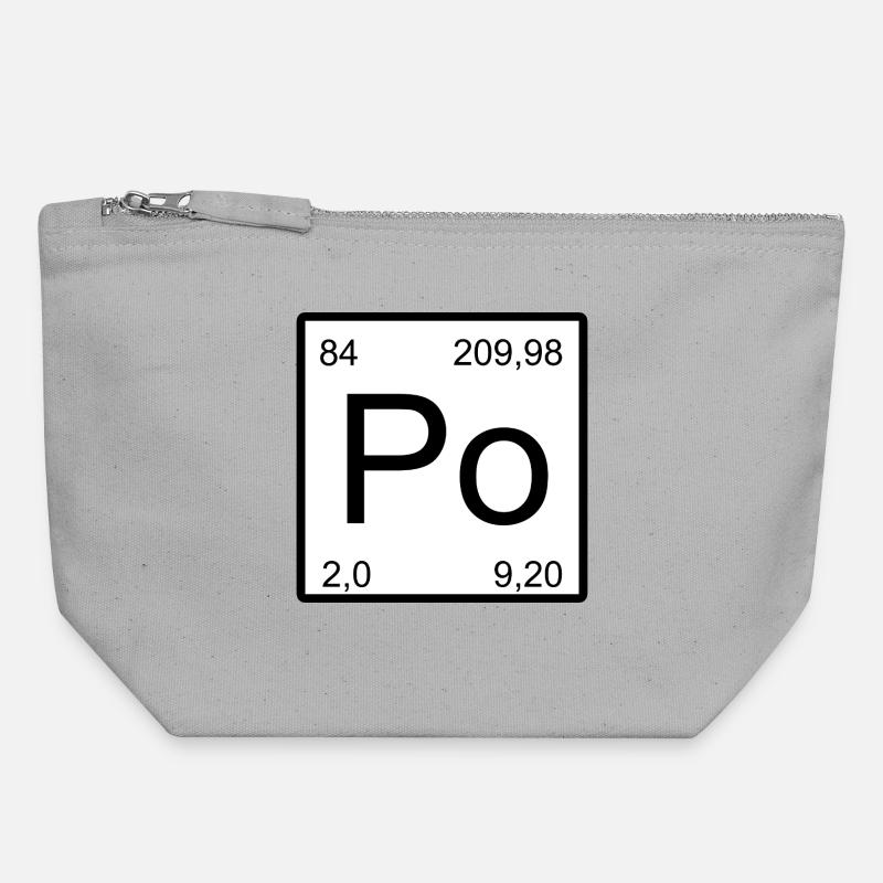 Tableau de la période de conception des éléments Po en polonium - Pochette zippée en toile 18 x 19 cm - gris chiné