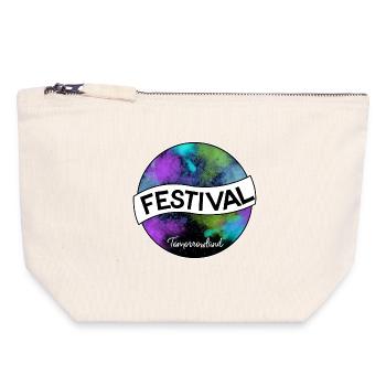 Festival Tomorrowland - Canvas Reißverschluss-Täschchen (18 x 19 cm) - Naturweiß - Vorne