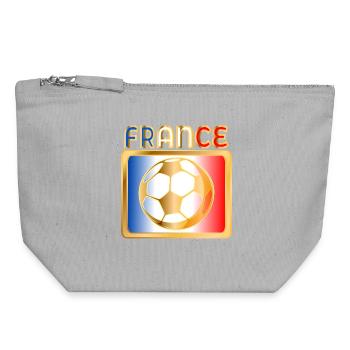 FRANKREICH FUSSBALL - Canvas Reißverschluss-Täschchen (18 x 19 cm) - Grau meliert - Vorne