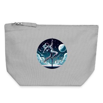 Pole dance astronaute Pole Dance cadeau - Pochette zippée en toile 18 x 19 cm - gris chiné - Devant