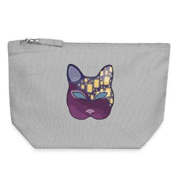 Lantern Neko Mask - Canvas Zip Pouch 18 x 19 cm - sports grey - Front
