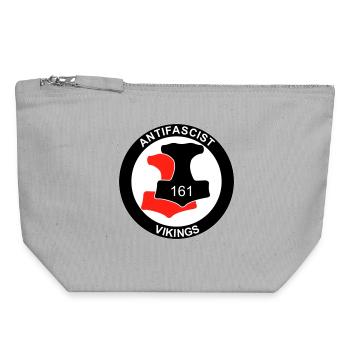 Antifa Vikings - Canvas Zip Pouch 18 x 19 cm - sports grey - Front