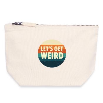 Let's Get Weird Retro Circle - Canvas Zip Pouch 18 x 19 cm - nature - Front
