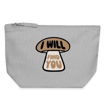 Pilz I Will Find You Lustig Humor Spruch - Canvas Reißverschluss-Täschchen (18 x 19 cm) - Grau meliert - Vorne
