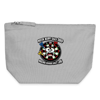Head says 180, hand says 26 - Canvas Zip Pouch 18 x 19 cm - sports grey - Front