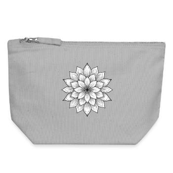 Flower mandala with fine petals, calm and harmony - Canvas Zip Pouch 18 x 19 cm - sports grey - Front