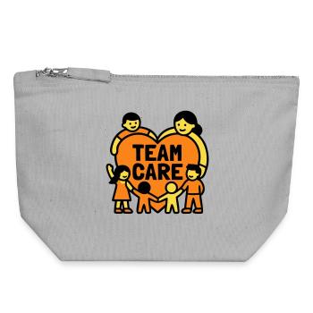 Team Care Heart Kita Coat of Arms - Canvas Zip Pouch 18 x 19 cm - sports grey - Front