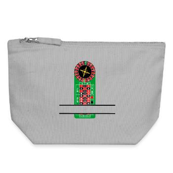Roulette Cylinde und Tisch-Casino-Banner - Canvas Reißverschluss-Täschchen (18 x 19 cm) - Grau meliert - Vorne