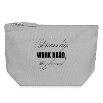 work hard - Canvas Zip Pouch 18 x 19 cm - sports grey - Front