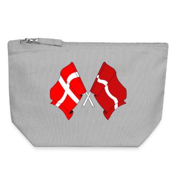 Flag Denmark, flag Latvia - Canvas Zip Pouch 18 x 19 cm - sports grey - Front