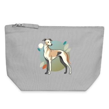 Italian Greyhound Dog Greyhound - Canvas Zip Pouch 18 x 19 cm - sports grey - Front