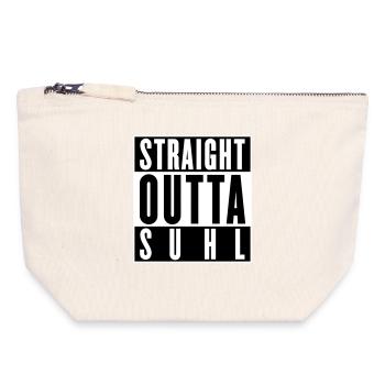 Tout droit sorti de Suhl (couleurs changeantes) - Pochette zippée en toile 18 x 19 cm - blanc naturel - Devant