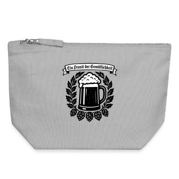 Ein Prosit der Gemütlichkeit - Canvas Zip Pouch 18 x 19 cm - sports grey - Front