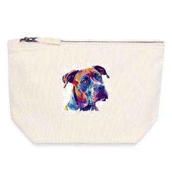 Dog Portrait Splatter Dog - Canvas Zip Pouch 18 x 19 cm - nature - Front