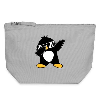 Dabbing Penguin - Canvas Zip Pouch 18 x 19 cm - sports grey - Front