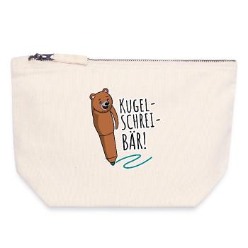 Bullet Scream Bear! Category stupidest jokes but hey - Canvas Zip Pouch 18 x 19 cm - nature - Front