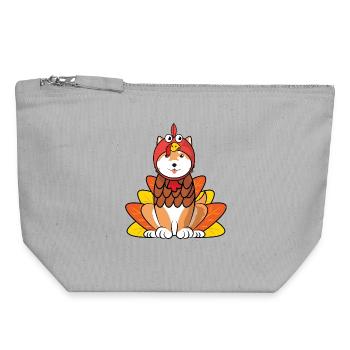 Shiba Inu Thanksgiving Turkey Costume Dog Outfit - Canvas Zip Pouch 18 x 19 cm - sports grey - Front