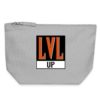level up nerd cod - Pochette zippée en toile 18 x 19 cm - gris chiné - Devant