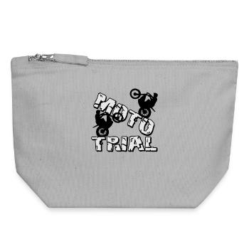 Moto Trial Wheelie - Motocross Moto Trial - Canvas Zip Pouch 18 x 19 cm - sports grey - Front