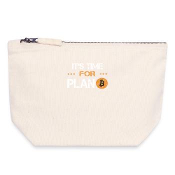 Its time for Plan B Bitcoin Crypto Crypto Currency - Canvas Zip Pouch 18 x 19 cm - nature - Front