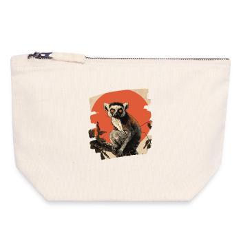 Lemur - Canvas Zip Pouch 18 x 19 cm - nature - Front