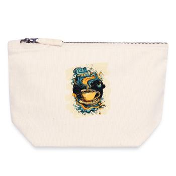 Café Café Amateurs de café - Pochette zippée en toile 18 x 19 cm - blanc naturel - Devant