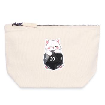 Sleeping Cat Hugging W20 Cube – Cartoon - Canvas Zip Pouch 18 x 19 cm - nature - Front