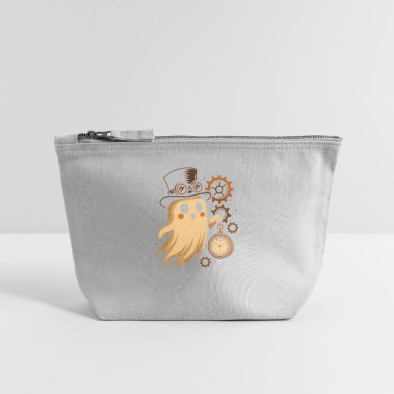 Steampunk Ghost Clockwork Canvas Zip Pouch 18 x 19 cm