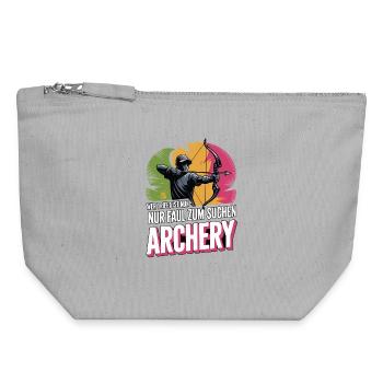 Conception de tir à l’arc pour les archers et les parcours - Pochette zippée en toile 18 x 19 cm - gris chiné - Devant