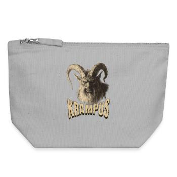 Krampus – Traditional Alpine Design - Canvas Zip Pouch 18 x 19 cm - sports grey - Front