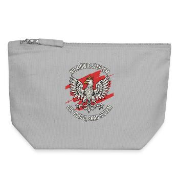 Polish Eagle Pride Statement Design - Canvas Reißverschluss-Täschchen (18 x 19 cm) - Grau meliert - Vorne