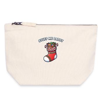 Va te faire voir, papa ! Noël de Noël, vilaine - Pochette zippée en toile 18 x 19 cm - blanc naturel - Devant