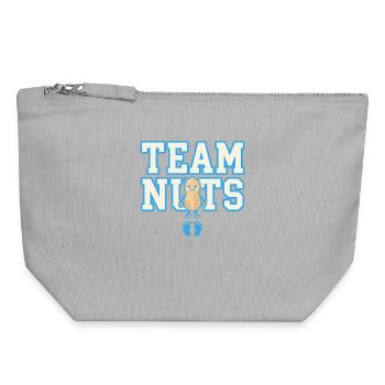 Team Nuts Erdnuss Design - Canvas Reißverschluss-Täschchen (18 x 19 cm) - Grau meliert - Vorne