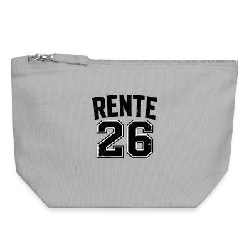 Rente 26 Vintage Zahlenprint - Canvas Reißverschluss-Täschchen (18 x 19 cm) - Grau meliert - Vorne