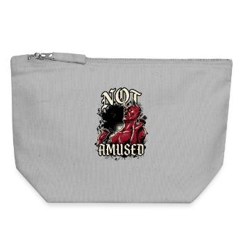 Diable Rouge Pas Amusé Drôle - Pochette zippée en toile 18 x 19 cm - gris chiné - Devant