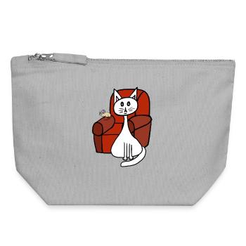 Pets Cat Mouse Cats Mice - Canvas Zip Pouch 18 x 19 cm - sports grey - Front