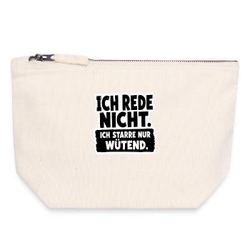 Ich Rede Nicht Ich Starre Nur - Canvas Reißverschluss-Täschchen (18 x 19 cm) - Naturweiß - Vorne