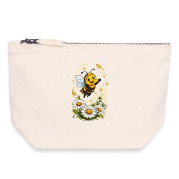 bee honey beekeeper honeycomb flowers meadow insect - Canvas Zip Pouch 18 x 19 cm - nature - Front