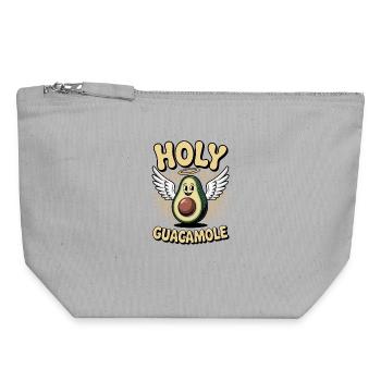 Holy Guacamole Funny Avocado with Halo - Canvas Zip Pouch 18 x 19 cm - sports grey - Front