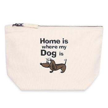 Home is where my Dog is - Canvas Reißverschluss-Täschchen (18 x 19 cm) - Naturweiß - Vorne